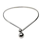 Silver Double Ball Necklace