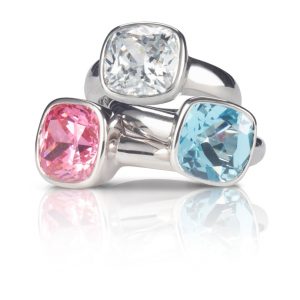 Gem and Silver Rings