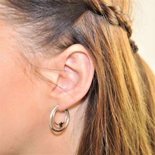 Star Double Loop Earrings